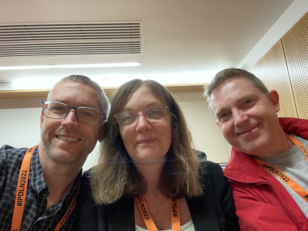 Team members Gordon Milligan (left), Jenny Johnston (middle) and Esmond Urwin (right) enjoying themselves at the IPDLN conference.